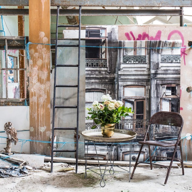 Tapet 3D Perspective La Rue cu design urban