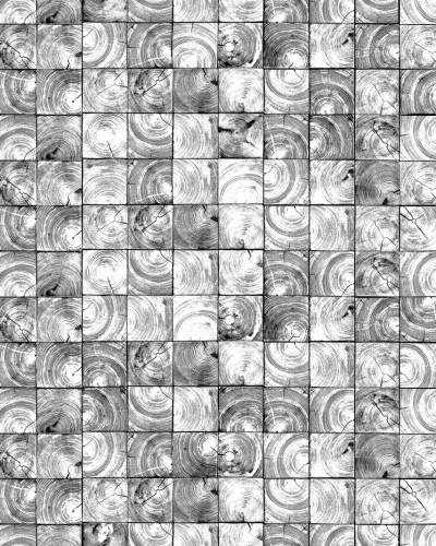 Tapet cu design geometric, cu cercuri concentrice ce imită inelele copacilor