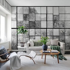 Foto tapet 3D Factory Window, Graphite, personalizat, Rebel Walls