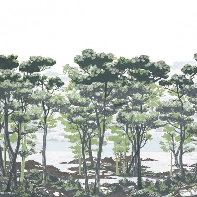 Tapet cu design minimalist, inspirat de natură, The Enchanted Forest, Daylight.