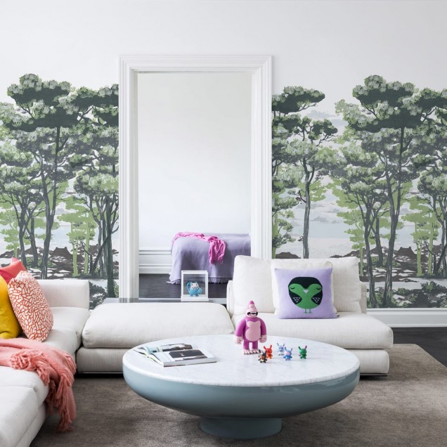 Tapet cu design minimalist, inspirat de natură, The Enchanted Forest, Daylight.