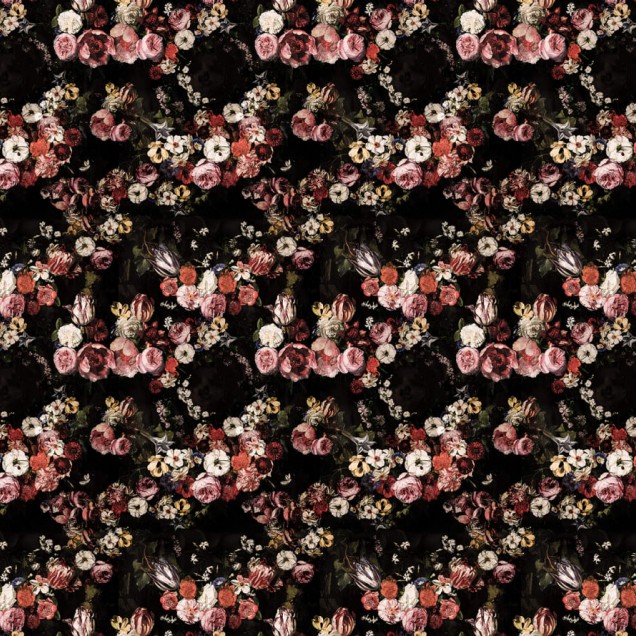 Tapet floral 3D cu flori delicate și un design bogat.