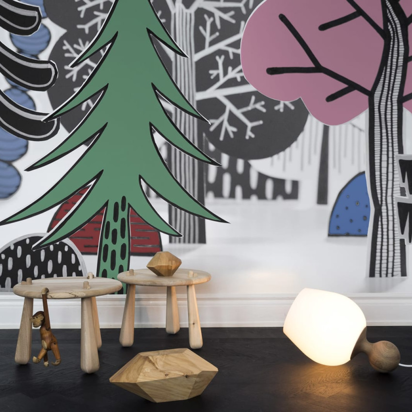 Tapet 3D Nordic Valley cu design minimalist in negru si alb