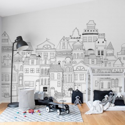 Fototapet London Houses, personalizat, Rebel Walls, Fototapet pentru copii 