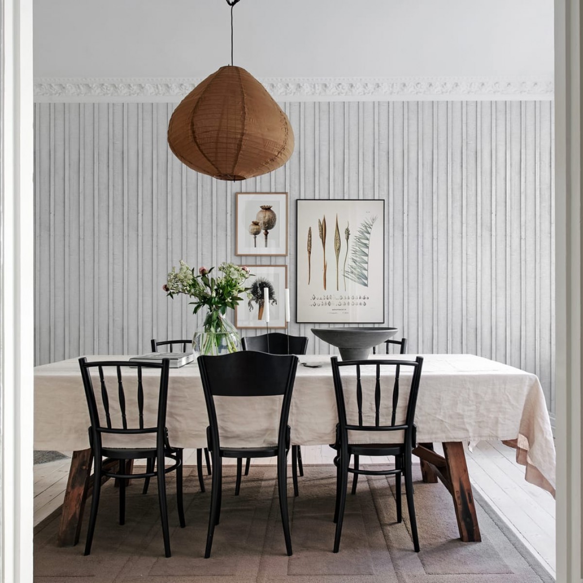 Fototapet Swedish Cottage, White, personalizat, Rebel Walls, Fototapet living 