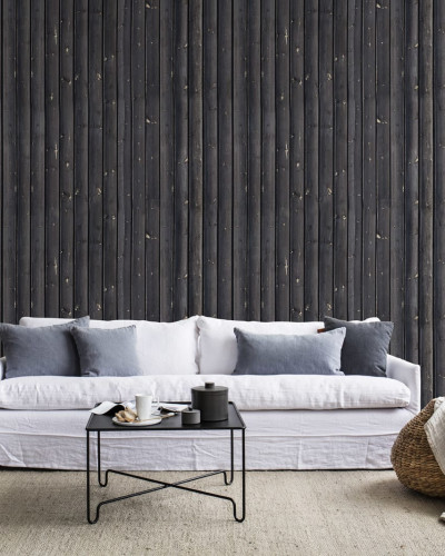 Tapet Coffee Wood, cu aspect de lemn. Ideal pentru living, dormitor sau birou.