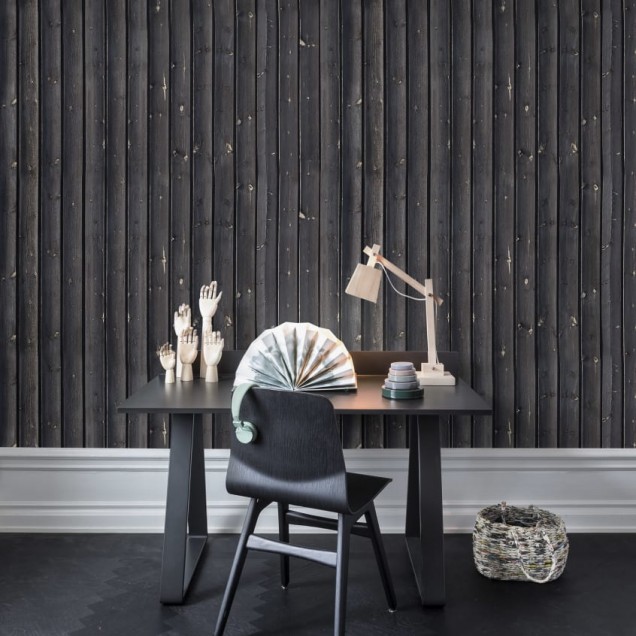 Tapet Coffee Wood, cu aspect de lemn. Ideal pentru living, dormitor sau birou.