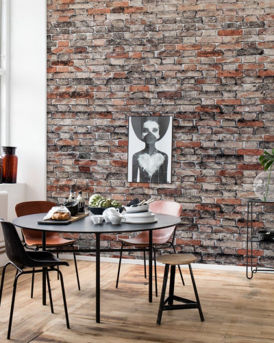 Tapet Brickwork, un design modern industrial cu un aspect realist de cărămidă