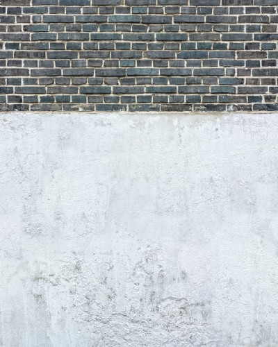 Fototapet cu aspect de cărămidă și beton în dormitor