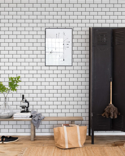 Tapet cu dale albe - Bistro Tiles