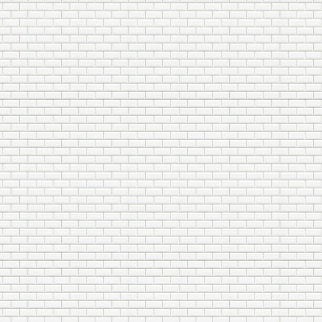 Wallpaper cu aspect de faianta alba, Bistro Tiles, White, arata un hol cu o canapea neagra si o geanta de piele maro in fata