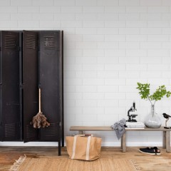 Fototapet Oblong Tiles, White, personalizat, Rebel Walls