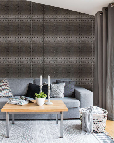Tapet Riveted Tiles - design industrial modern
