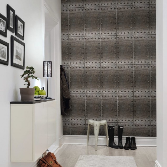 Tapet Riveted Tiles - design industrial modern