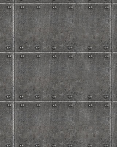 Tapet Pop Rivets - Un tapet gri cu textura metalica si nituri, care aduce un aer industrial in casa ta.
