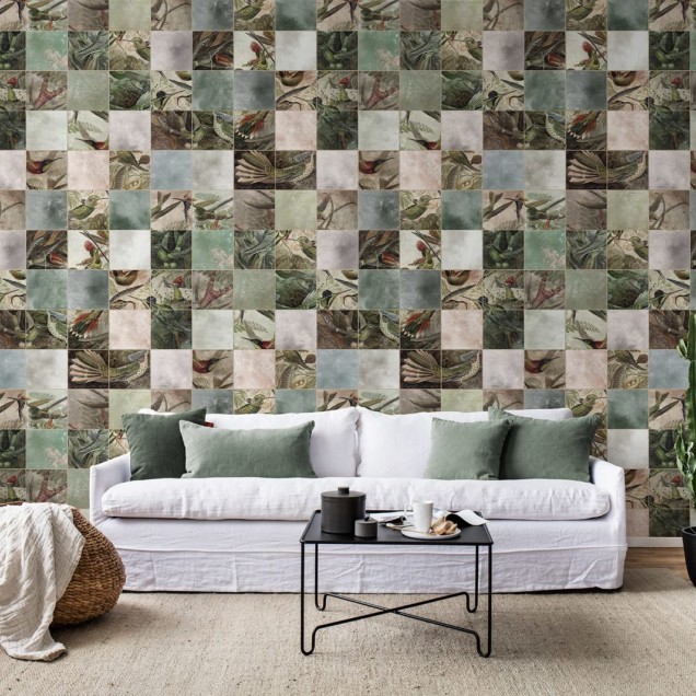 Tapet cu păsări din Paradis, design de dale