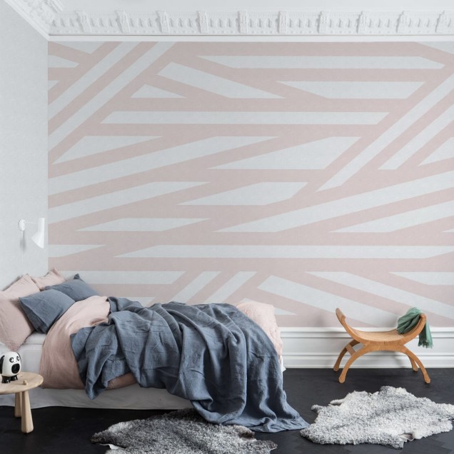 Tapet texturat Linen intr-un interior minimalist.
