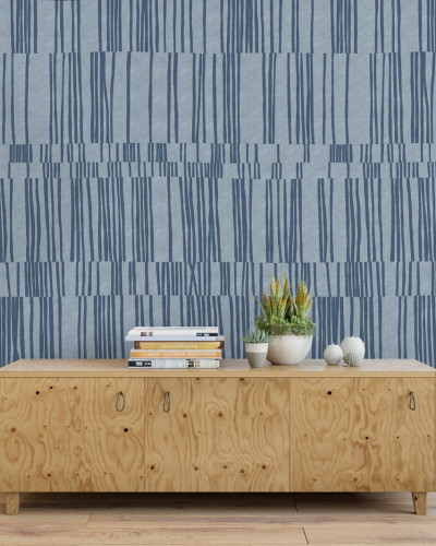 Tapet Sea Reflections, Blue cu linii fine