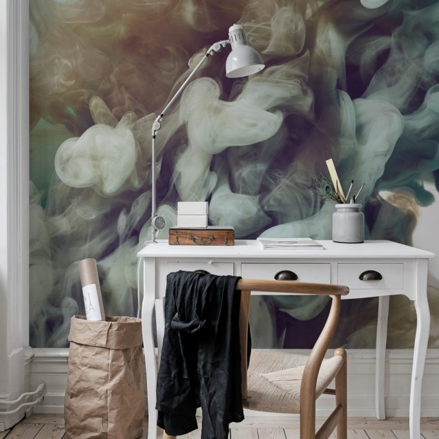 Tapet 3D cu design abstract modern. Inspirat de inelele de fum.