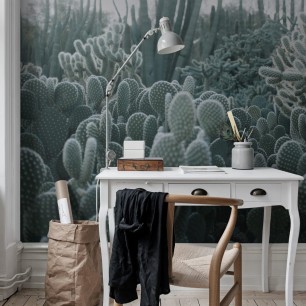 Fototapet Rebel Walls RBW-R15611. Conține culorile: Verde, Verde Brad, Alb, Alb Semnal, Gri, Gri-Albastru, Gri, Gri Argintiu