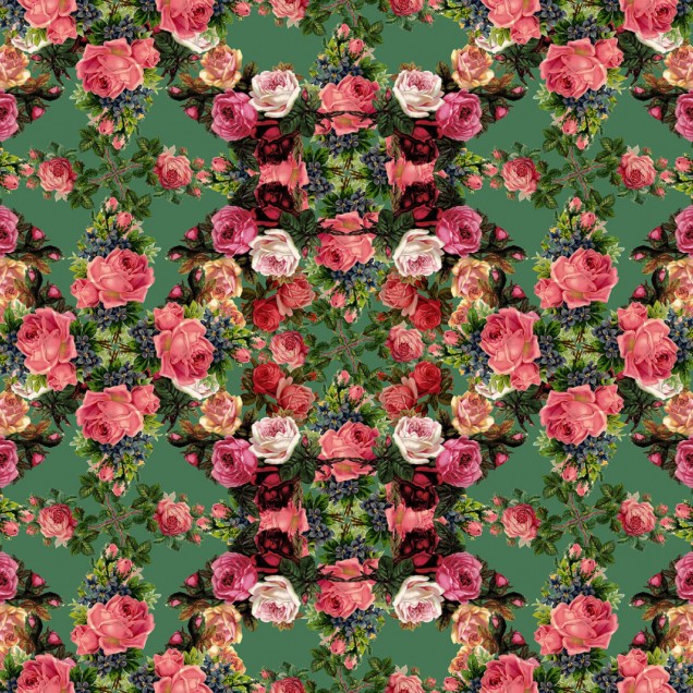 Tapet cu flori delicate și vibrante, cu o notă de vintage, ideal pentru a adăuga o atmosferă romantică oricărei camere.