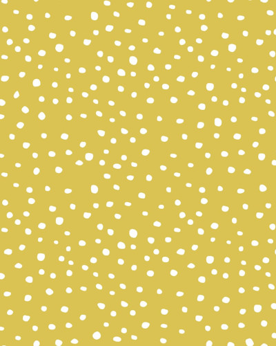 Wallpaper cu puncte albe pe fond galben.