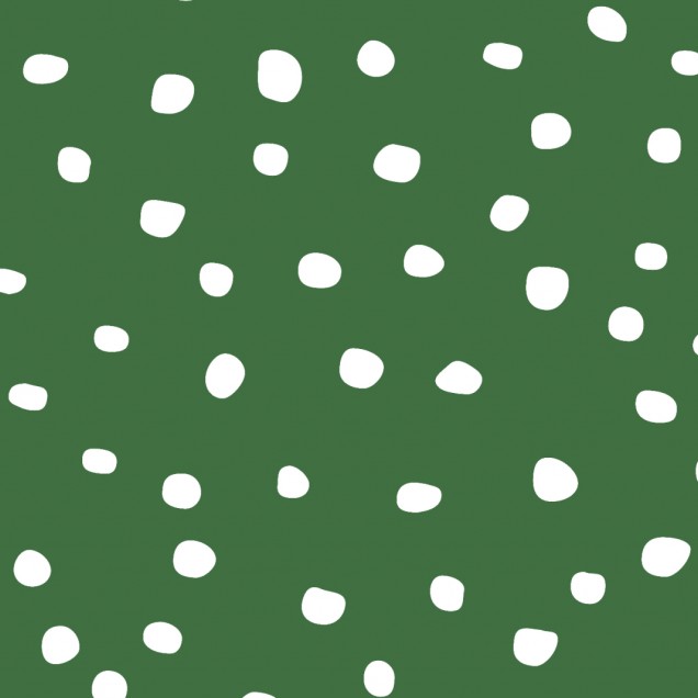 Tapet Rebel Dot, Basil cu model de puncte albe pe un fundal verde închis