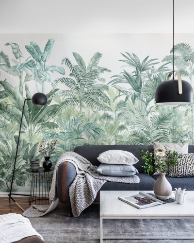 Tapet cu palmieri Pride Palms, Emerald