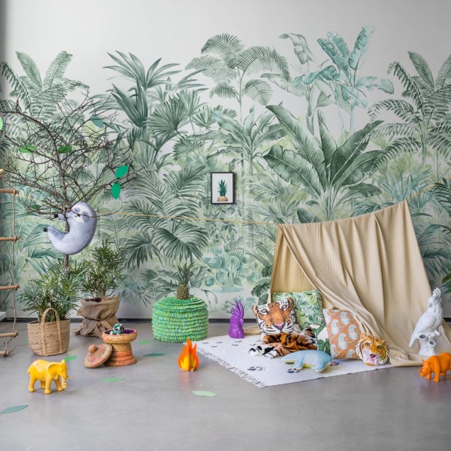 Tapet cu palmieri Pride Palms, Emerald