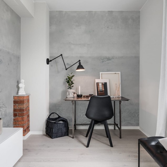 Tapet Urban Horizon Gri - Un tapet cu o textură gri din beton, perfect pentru un design industrial modern.