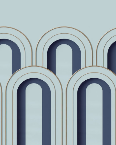3D Arch Deco, Blue, Rebel Walls