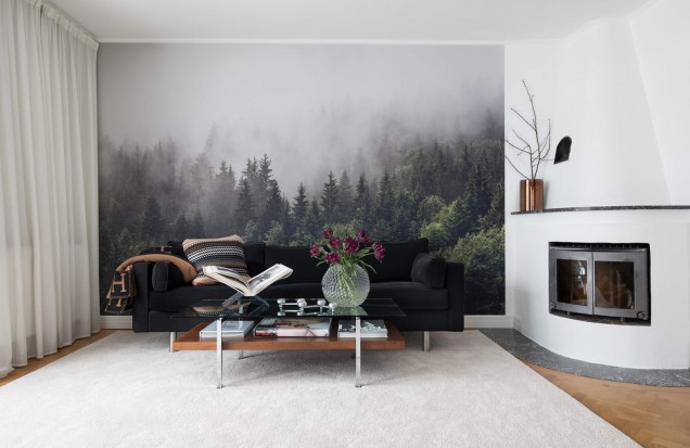 Foto tapet 3D Misty Fir Forest, Rebel Walls