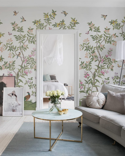 Tapet cu model floral elegant, Chinoiserie Chic
