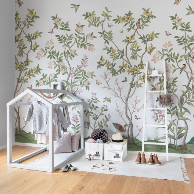 Tapet cu model floral elegant, Chinoiserie Chic