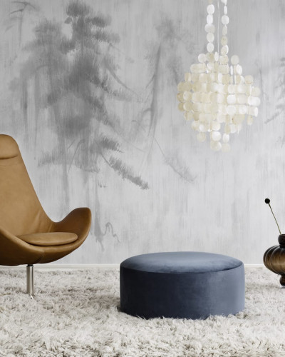 Imagine cu un tapet minimalist cu motive de pini asiatici