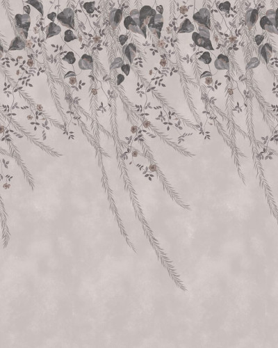 Tapet floral Lush Foliage, Rose Dust, cu design delicat in nuante de roz prafuit, ideal pentru dormitoare, livinguri sau birouri.