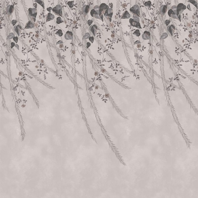 Tapet floral Lush Foliage, Rose Dust, cu design delicat in nuante de roz prafuit, ideal pentru dormitoare, livinguri sau birouri.