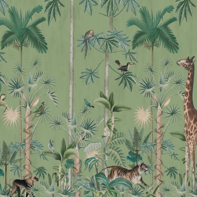 Tapet cu Girafa's Stroll, Emerald