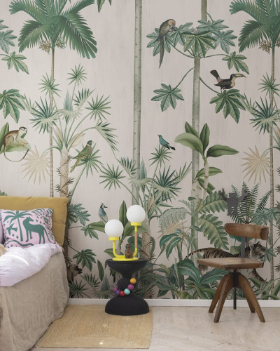 Tapet Girafe's Stroll, Pastel Pink, Rebel Walls