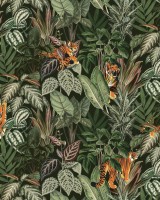 3D Mischievous Tigers, Lush, Rebel Walls