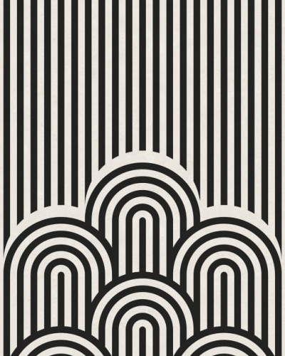 Tapet Hilltops cu linii negre si albe, in design modern.