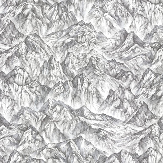 Tapet cu design minimalist, inspirat de natura, cu munți impunători creați cu linii grafice precise. Perfect pentru birouri, dormitoare sau orice spațiu modern.