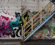 Fototapet Stairway Graffiti, personalizat, Rebel Walls