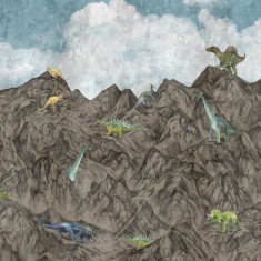 Foto tapet 3D Dinosaur Mountain, Day, personalizat, Rebel Walls