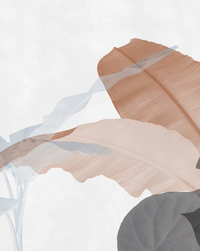 Fototapet cu design abstract de frunze stilizate
