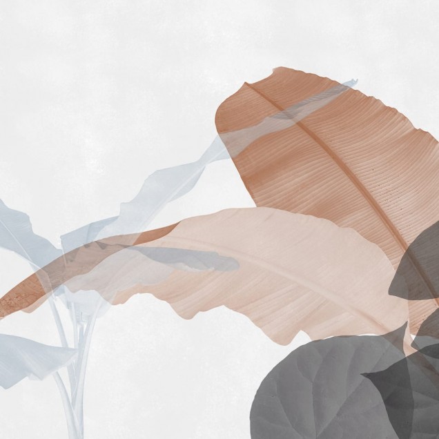 Fototapet cu design abstract de frunze stilizate