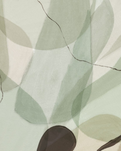 Fototapet abstract verde în dormitor