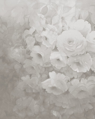 Tapet cu design floral elegant in nuante de gri, tapet Harmony, Gray
