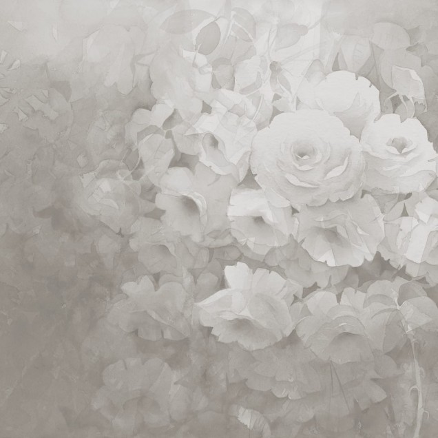 Tapet cu design floral elegant in nuante de gri, tapet Harmony, Gray