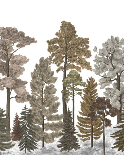 Tapet 3D Scandinavian Bellewood, Fall, cu aspect de padure.